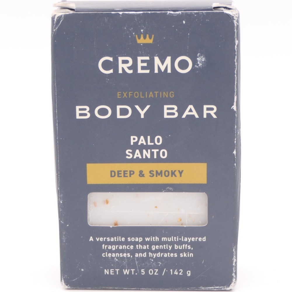Cremo Exfoliating Body Bar Palo Santo Deep & Smoky Men's Bar Soap 5 oz